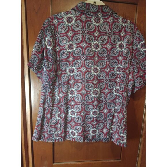 Liz Claiborne Elisabeth Shirt Top Women Size 14 Paisley 100% Temcel - Picture 4 of 4